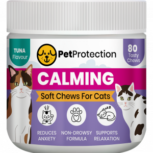 PetProtection™ 80 Calming Chews for Cats with Valerian Root, Chamomile, Passionflower & L-Tryptophan — Natural Stress & Anxiety Relief