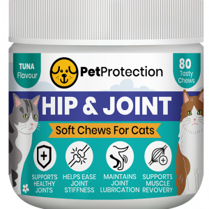 PetProtection 80 Hip & Joint Chews for Cats with extra glucosamine and chondroitin.