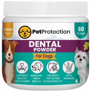 Dental powder for dogs with seaweed for plaque and tartar