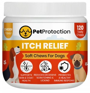 PetProtection Itch Relief Chews for Dogs tub