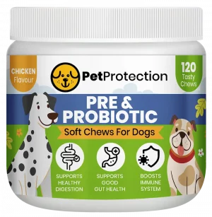 120 pre and probiotic dog chews for digestive support