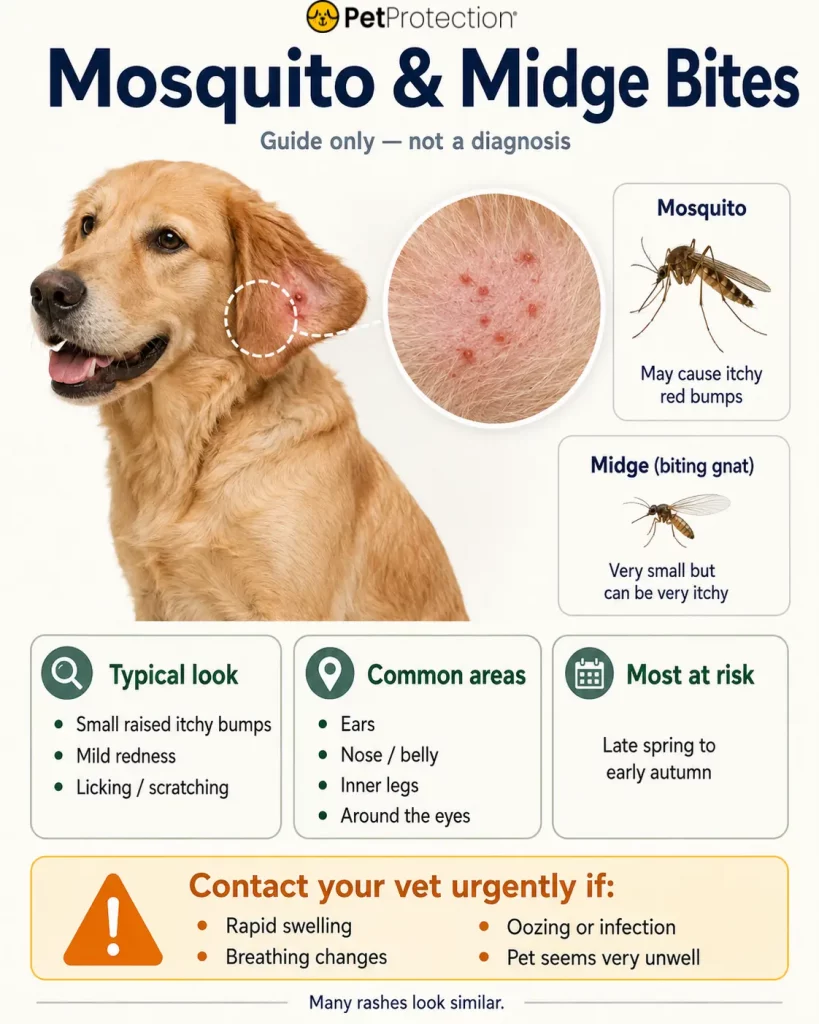 How to Identify Common Insect Bites on Cats and Dogs in the UK 6 Mosquito and midge bite on pet