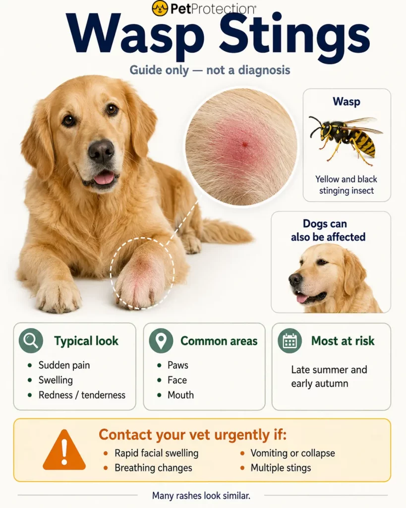 How to Identify Common Insect Bites on Cats and Dogs in the UK 4 Wasp sting on pet